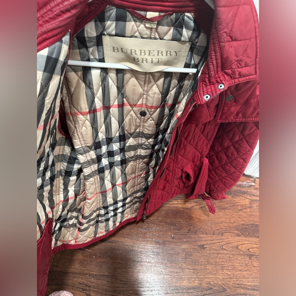 Red Burberry Quilted Medium Jacket - image 2
